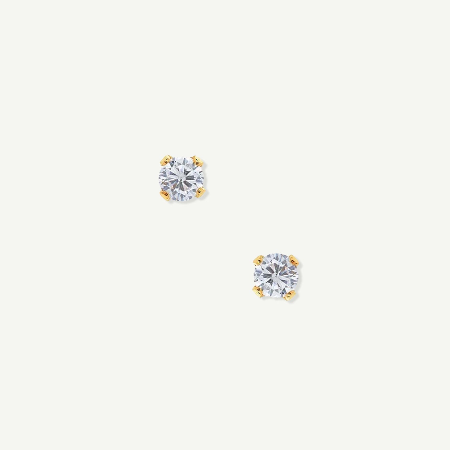 LucyKitty Gold Filled Iris Birthstone Studs April Diamond