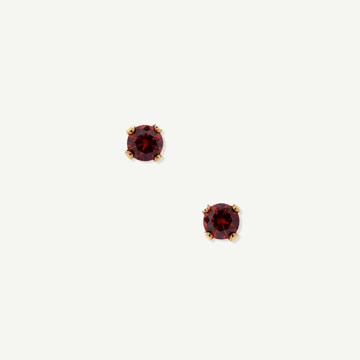 LucyKitty Gold Filled Iris Birthstone Studs January Garnet
