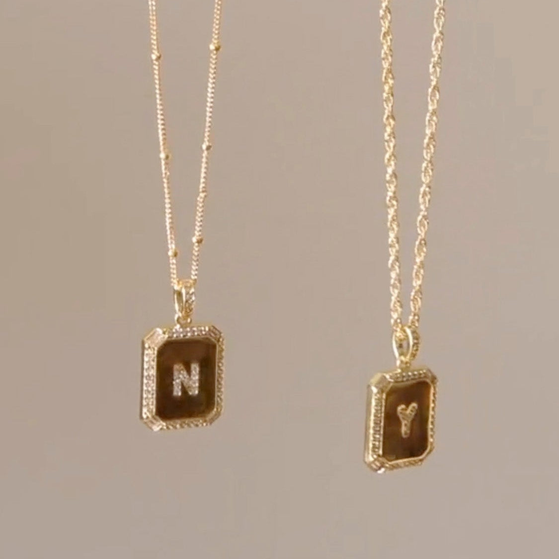 LucyKitty Gold Filled Carta Pendant Necklaces