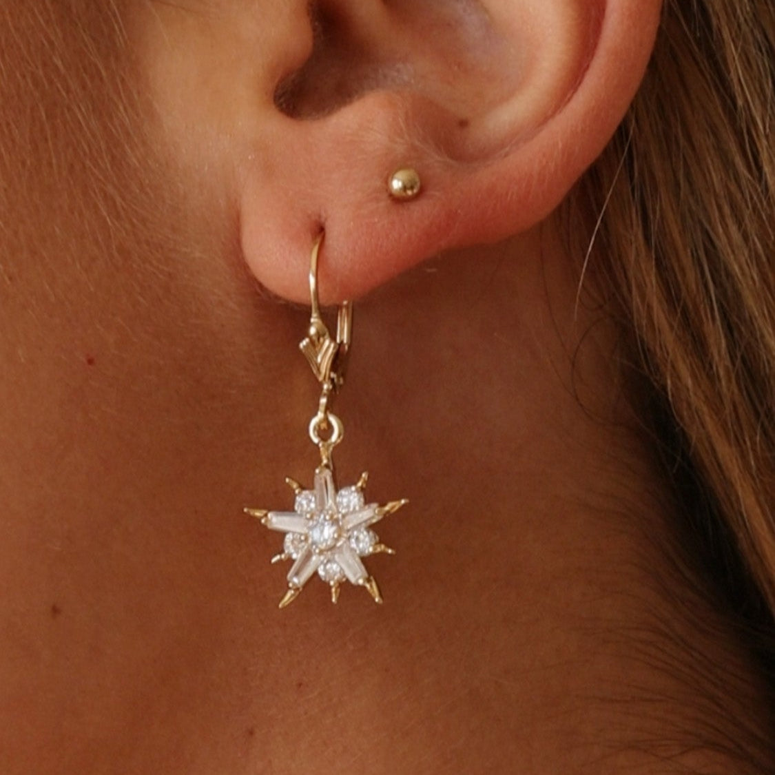LucyKitty Gold Filled Flykra Flora Earrings and Gold Ball Studs