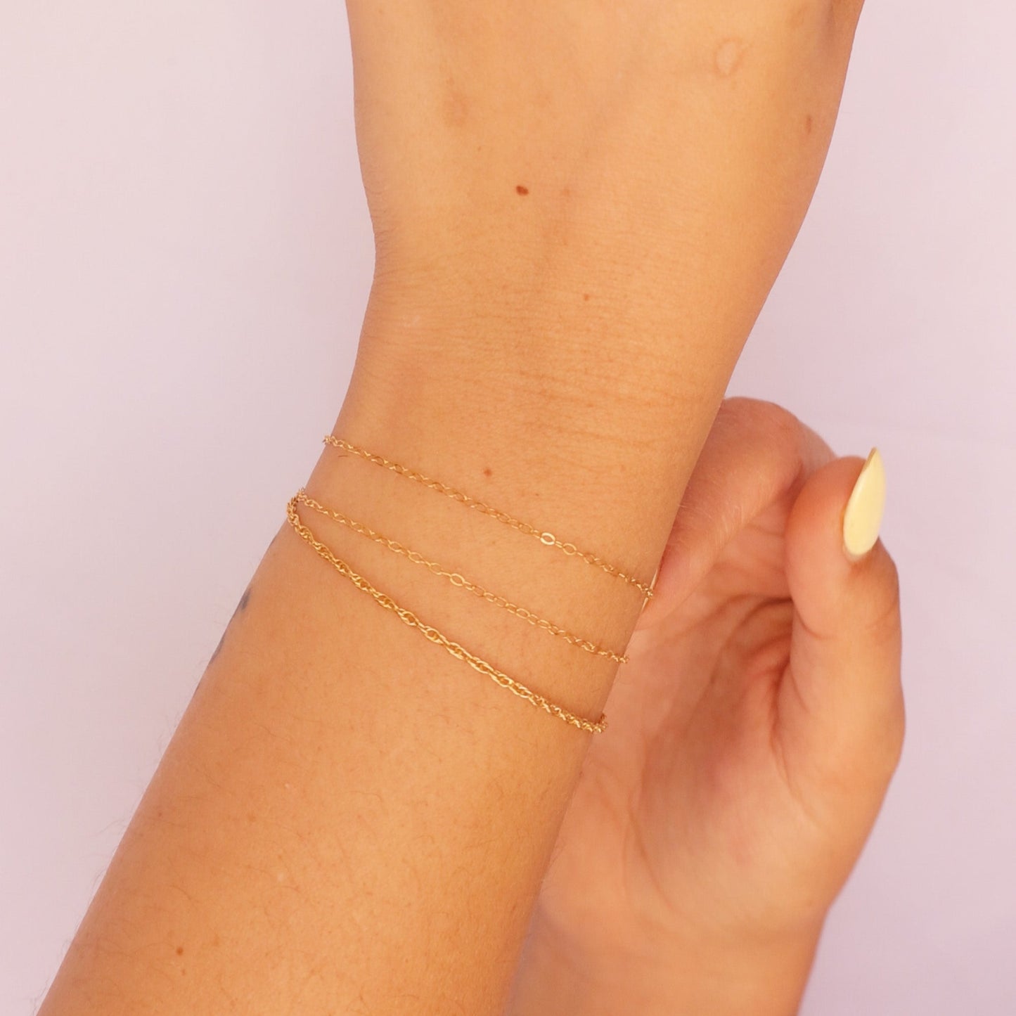 LucyKitty Gold Filled Gossamer Bracelet and Ropa Bracelet