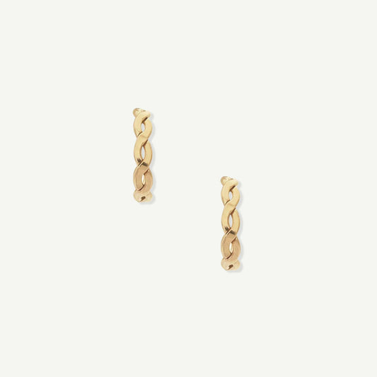 LucyKitty Gold Filled Braided Hoop Earrings