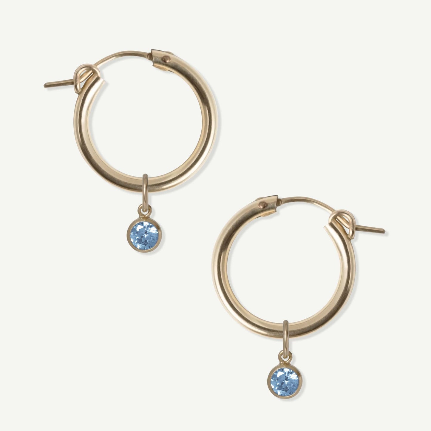 LucyKitty Gold Filled Removable Charms Bluebell Hoop Earrings