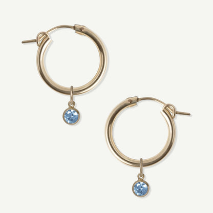 LucyKitty Gold Filled Removable Charms Bluebell Hoop Earrings