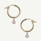 LucyKitty Gold Filled Removable Charms Dahlia Hoop Earrings