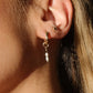 LucyKitty Gold Filled Dana Huggies with Maggie Mini Charm Hoop Earrings