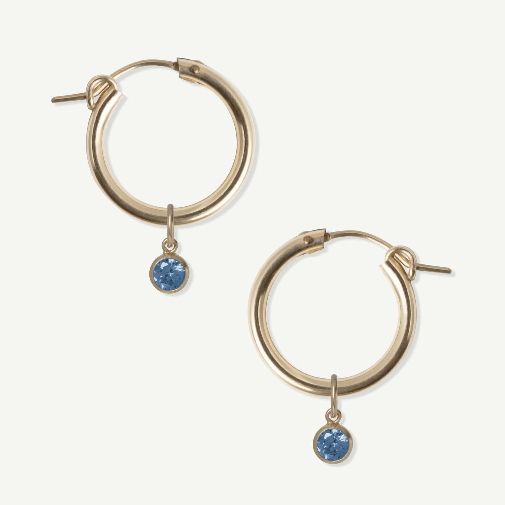 LucyKitty Gold Filled Removable Charms Hyacinth Hoop Earrings