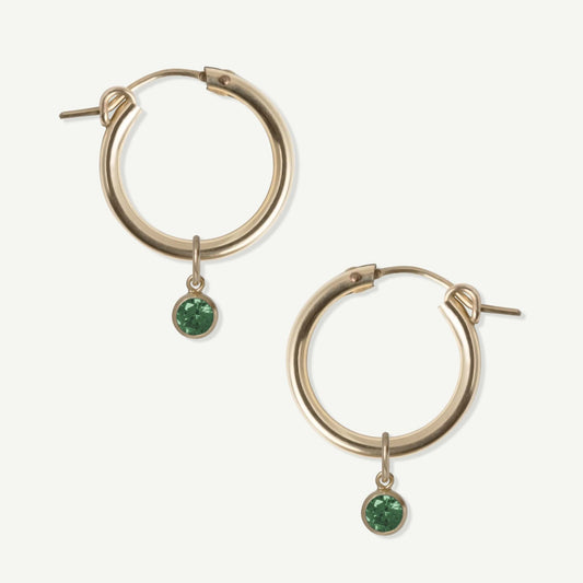 LucyKitty Gold Filled Removable Charms Ivy Hoop Earrings