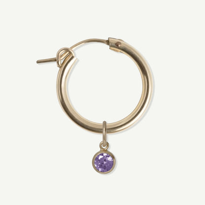 LucyKitty Gold Filled Removable Charms Lilac Hoop Earrings