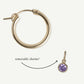 LucyKitty Gold Filled Removable Charms Lilac Hoop Earrings