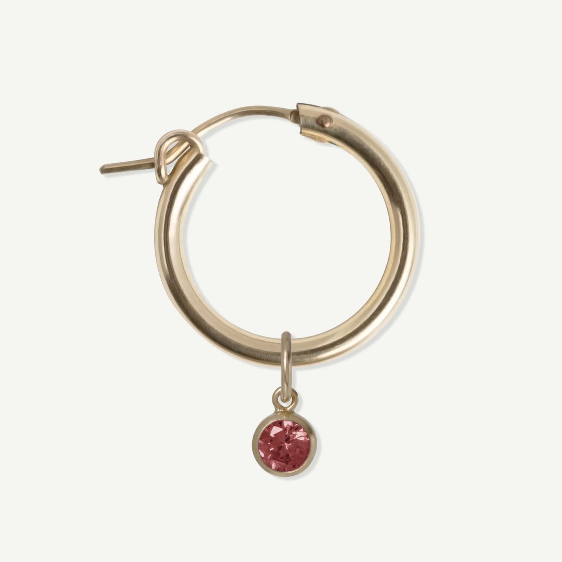 LucyKitty Gold Filled Removable Charms Poppy Hoop Earrings