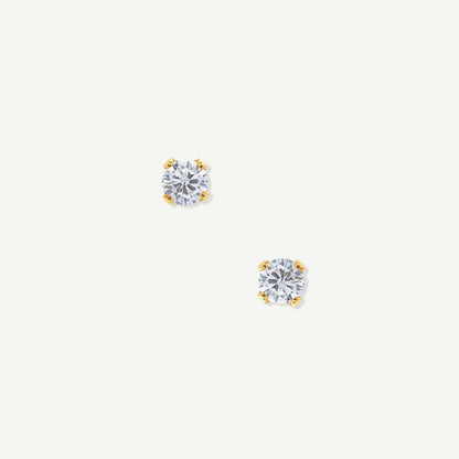 LucyKitty Gold Filled Iris Birthstone Studs April Diamond