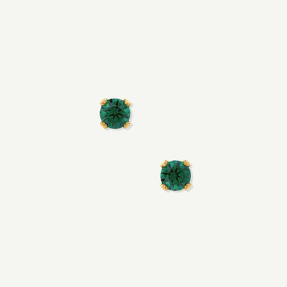 LucyKitty Gold Filled Iris Birthstone Studs May Emerald