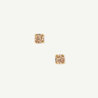 LucyKitty Gold Filled Iris Birthstone Studs November Citrine