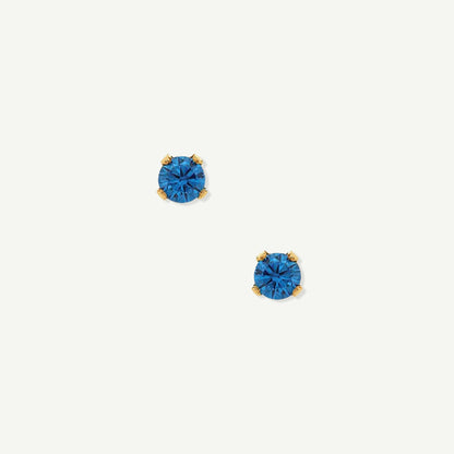 LucyKitty Gold Filled Iris Birthstone Studs September Sapphire