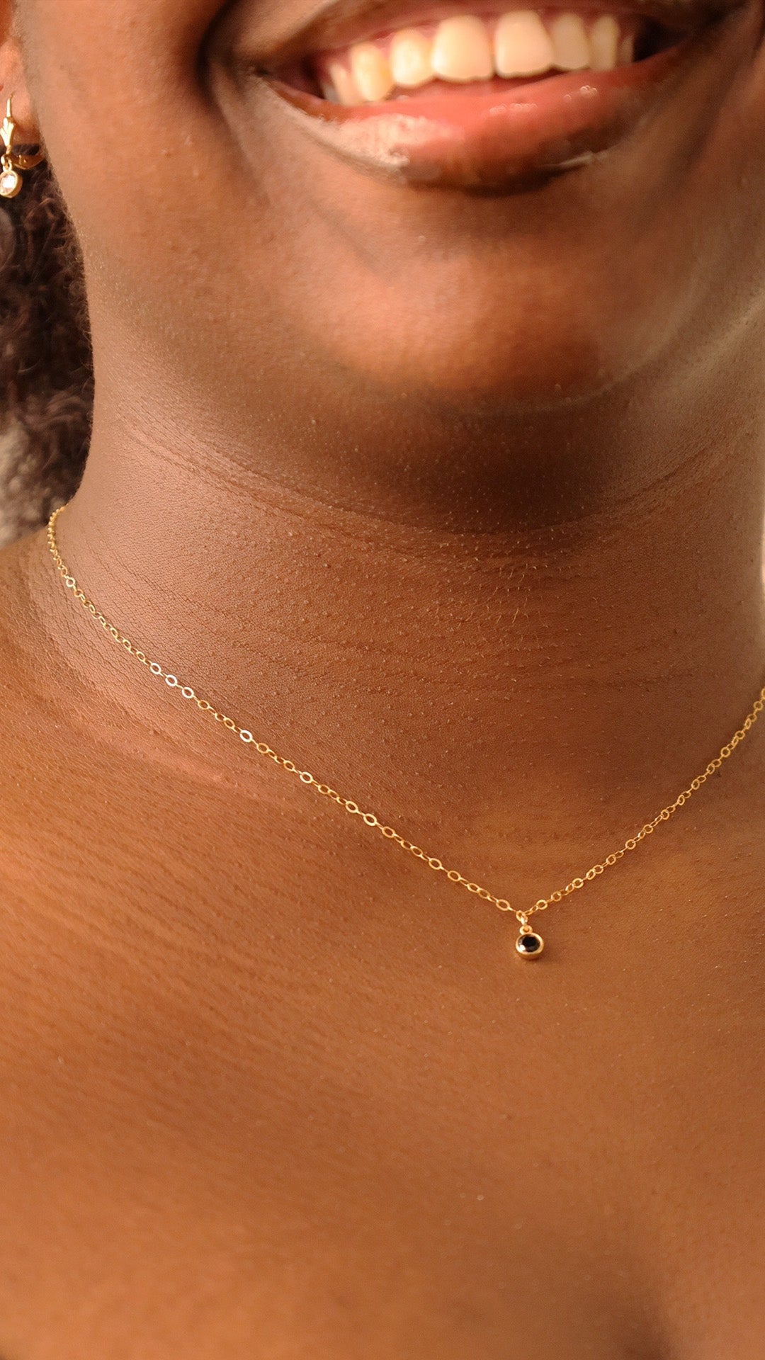 LucyKitty Gold Filled Little Black Necklace