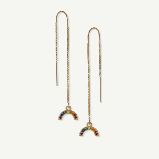 LucyKitty Gold Filled Pride Rainbow Threader Earrings