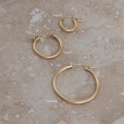 LucyKitty Gold Filled Dana Hoop Earrings All Sizes