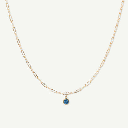 LucyKitty Gold Filled Fayette Birthstone Necklace in September Sapphire