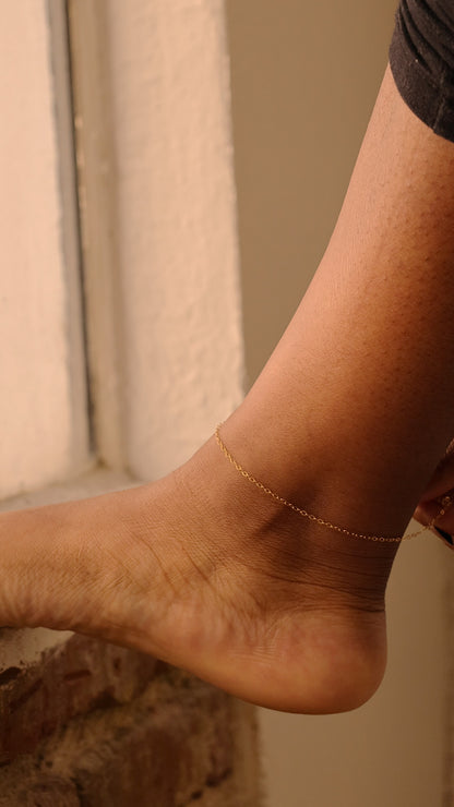 LucyKitty Gold Filled Gossamer Chain Anklet