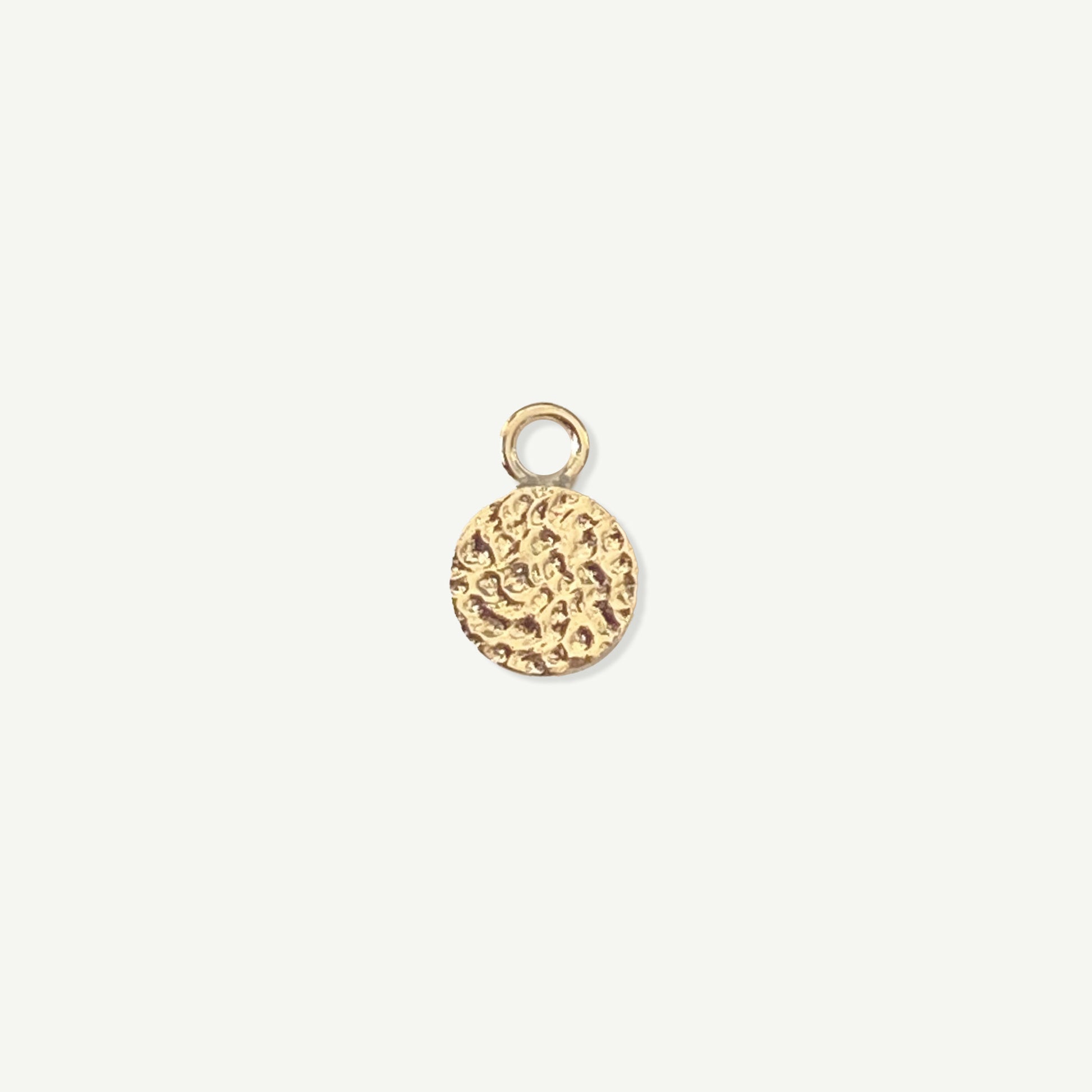 LucyKitty Gold Filled Hammered Circle Charm