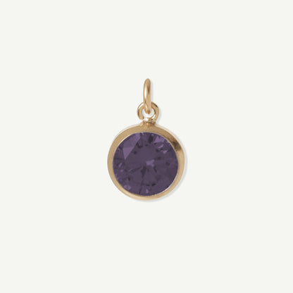 Gold Filled Iris Large Charm in Deep Purple Amethyst February birthstone