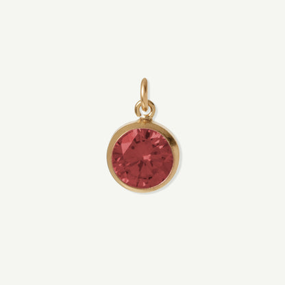 Gold Filled Iris Large Charm in Red Ruby July birthstone