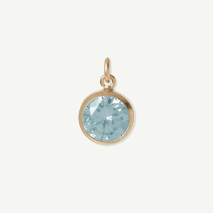 Gold Filled Iris Large Charm in Light Blue Aquamarine March birthstone