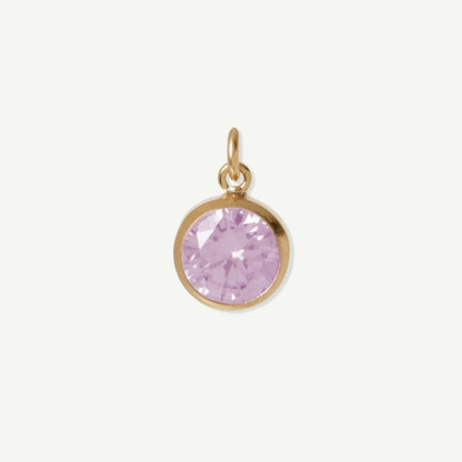 Gold Filled Iris Large Charm in Light Pink Tourmaline October birthstone