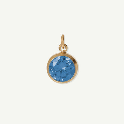 Gold Filled Iris Large Charm in Deep Blue Sapphire September birthstone