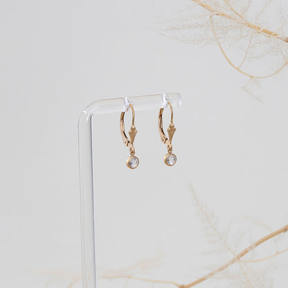 LucyKitty Gold Filled Iris Moonstone Leverback Earrings