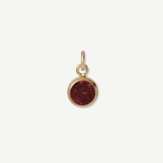 Lucykitty Gold Filled Iris Small Charm January Garnet