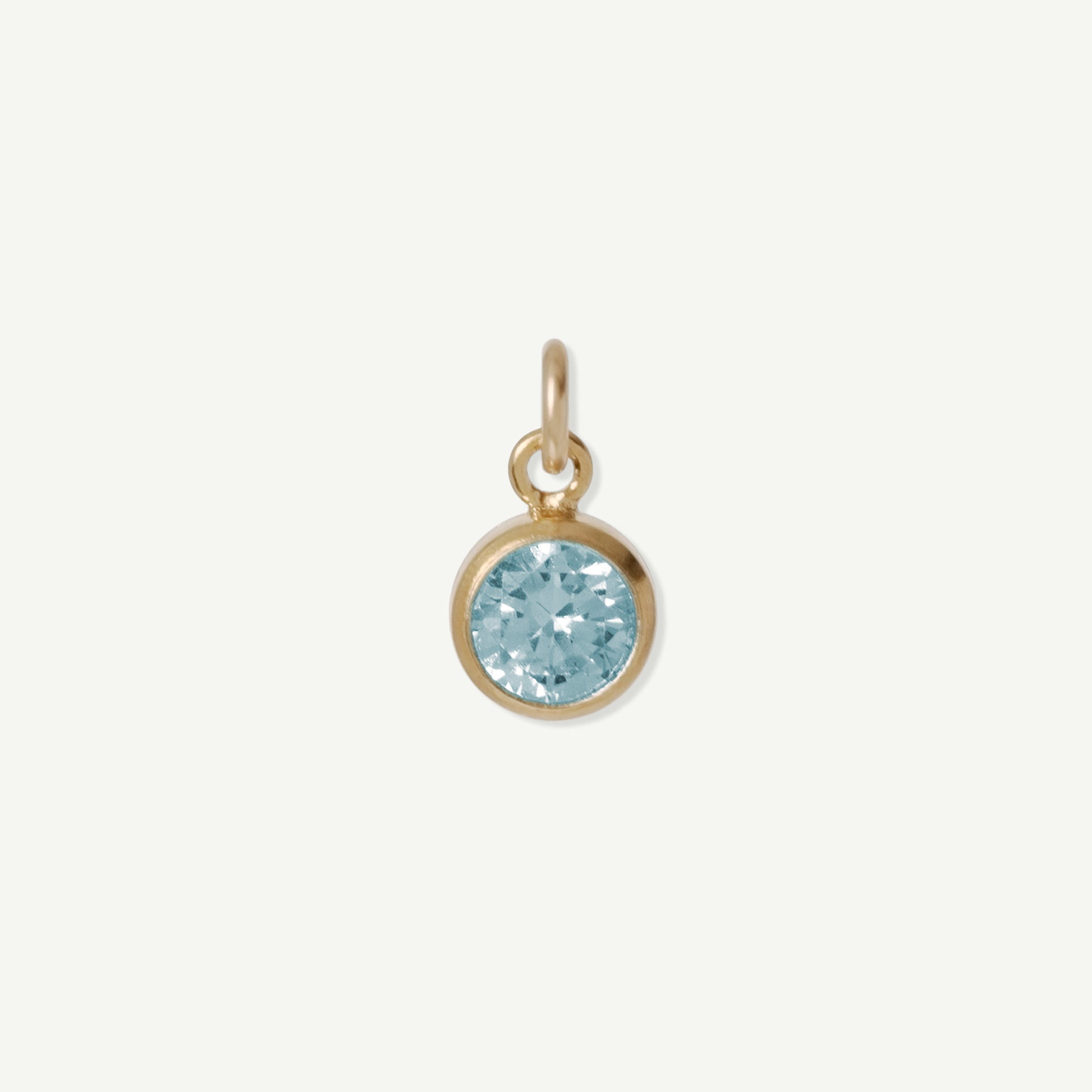 Lucykitty Gold Filled Iris Small Charm March Aquamarine