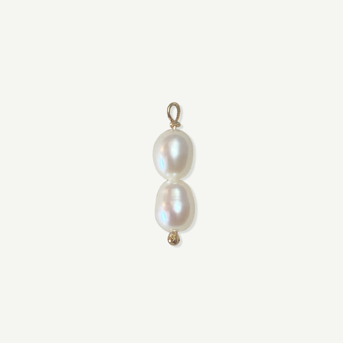 LucyKitty Gold Filled Maggie Freshwater Rice Pearl Charm