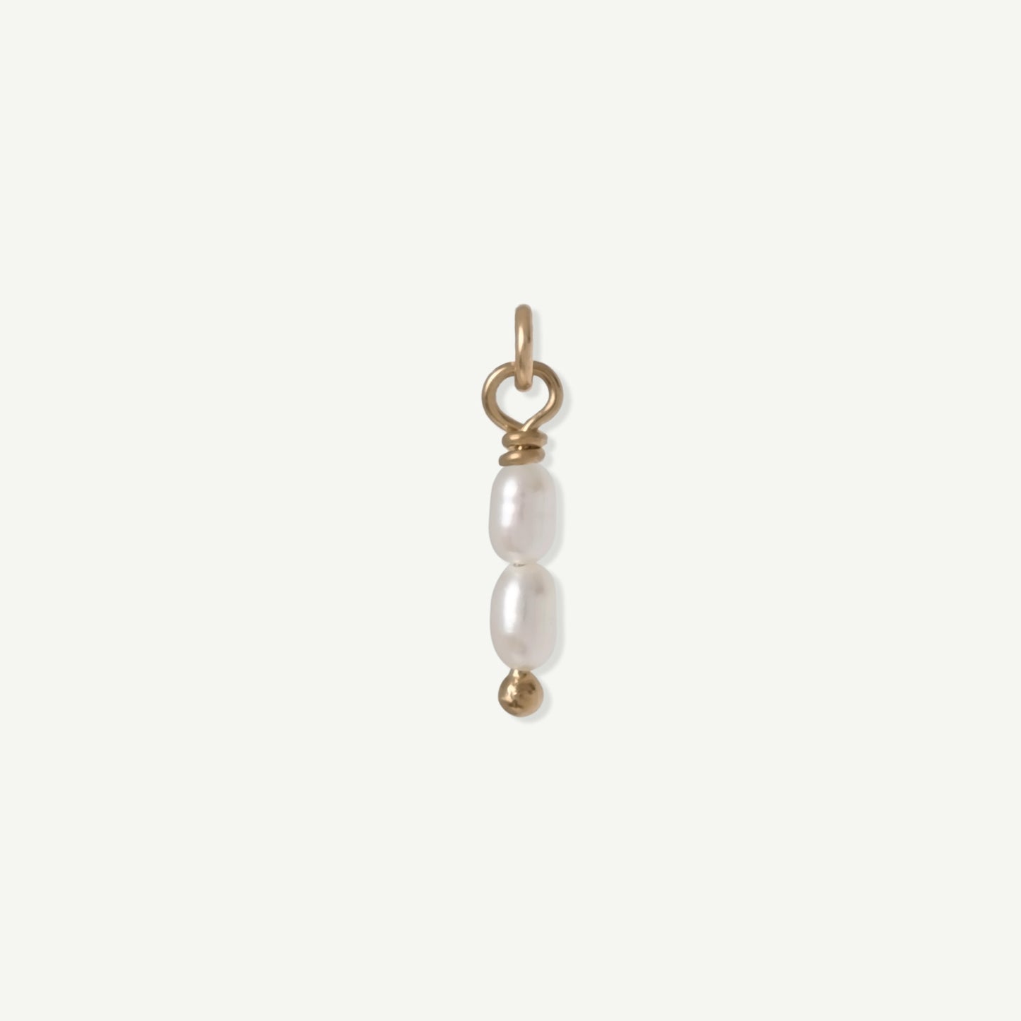 LucyKitty Gold Filled Maggie Mini Freshwater Rice Pearl Charm