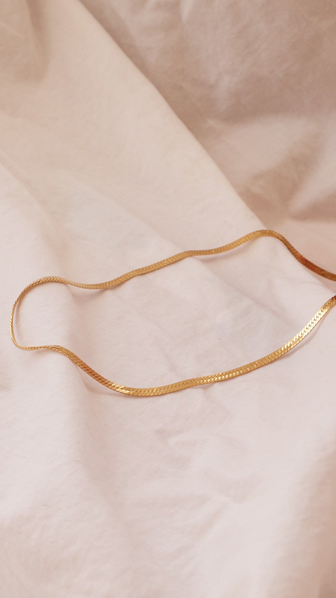 LucyKitty Gold Filled Mira Herringbone Chain Necklace