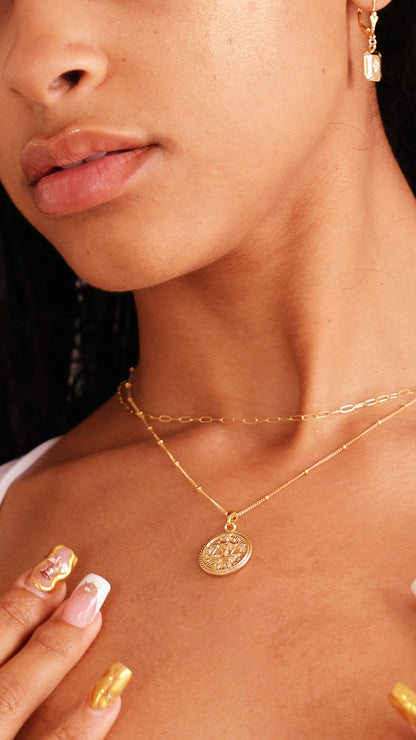 LucyKitty Gold Filled Zodiac Pendant Necklaces in Libra