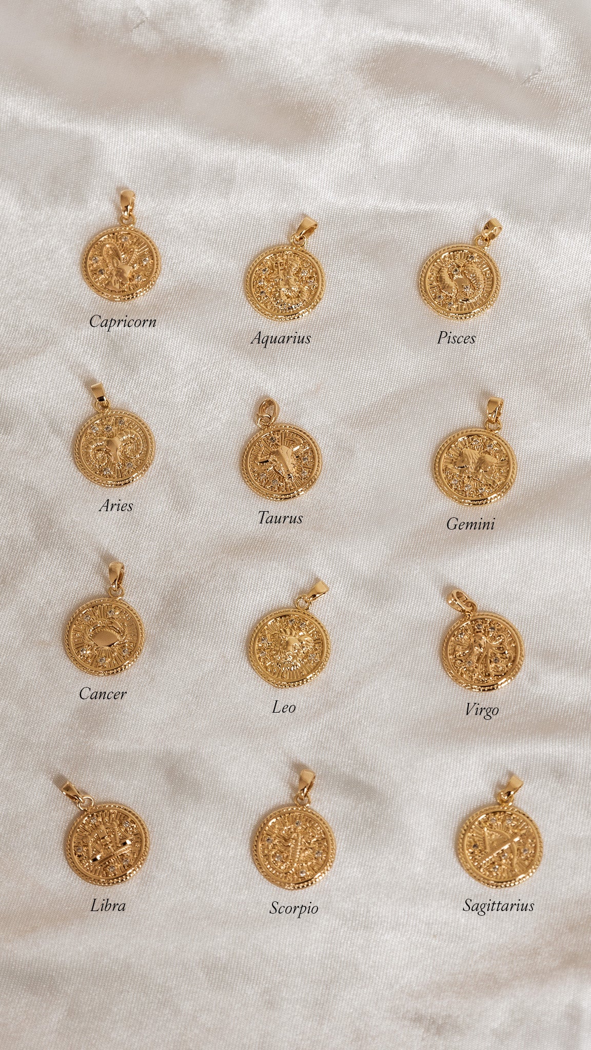 LucyKitty Gold Filled Zodiac Pendants All Signs