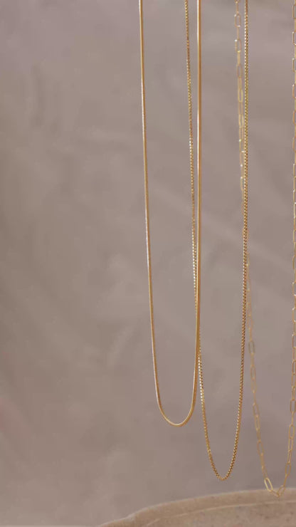 LucyKitty Gold Filled Snake Chain, Box Chain, and Paperclip Chain