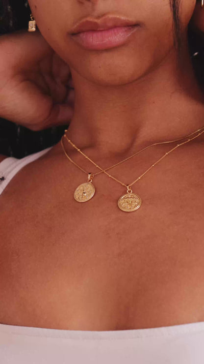 LucyKitty Gold Filled Zodiac Pendant Necklaces in Libra and Capricorn