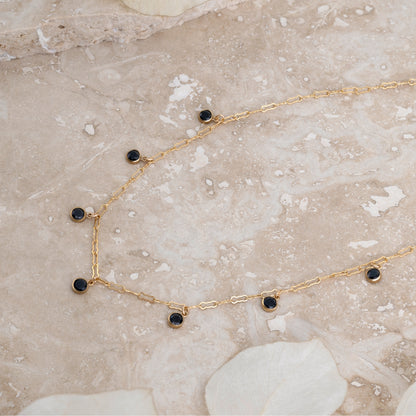 LucyKitty Gold Filled Black Lace Necklace