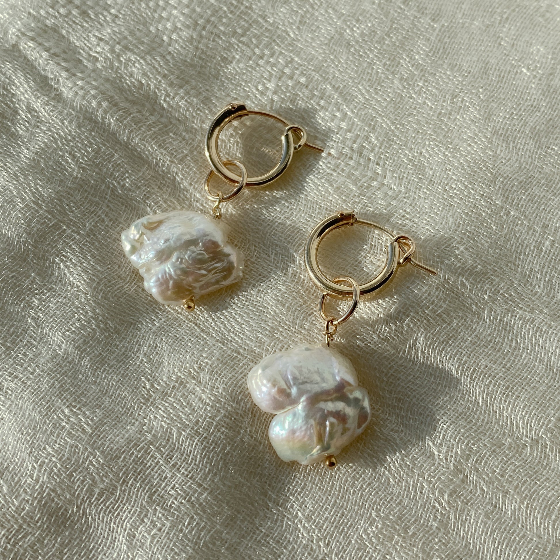 LucyKitty Gold Filled Freshwater Irregular Pearl Nestani Charms