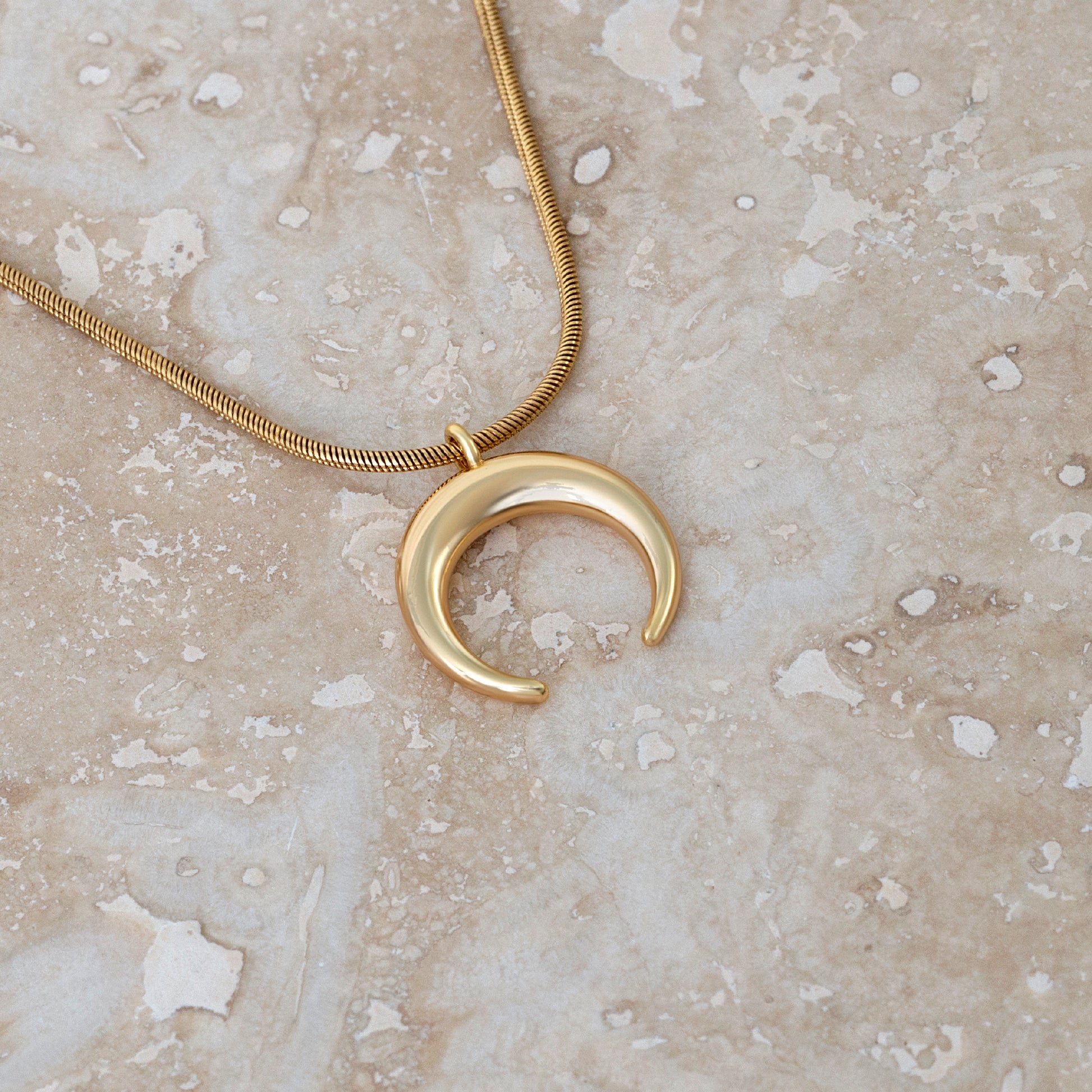 LucyKitty Gold Filled Tsuki Crescent Moon Necklace