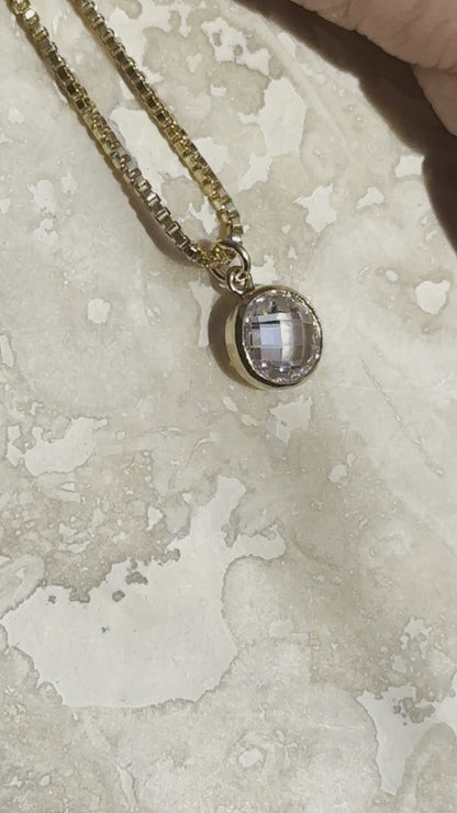 LucyKitty Gold Filled Iris Moonstone Necklace