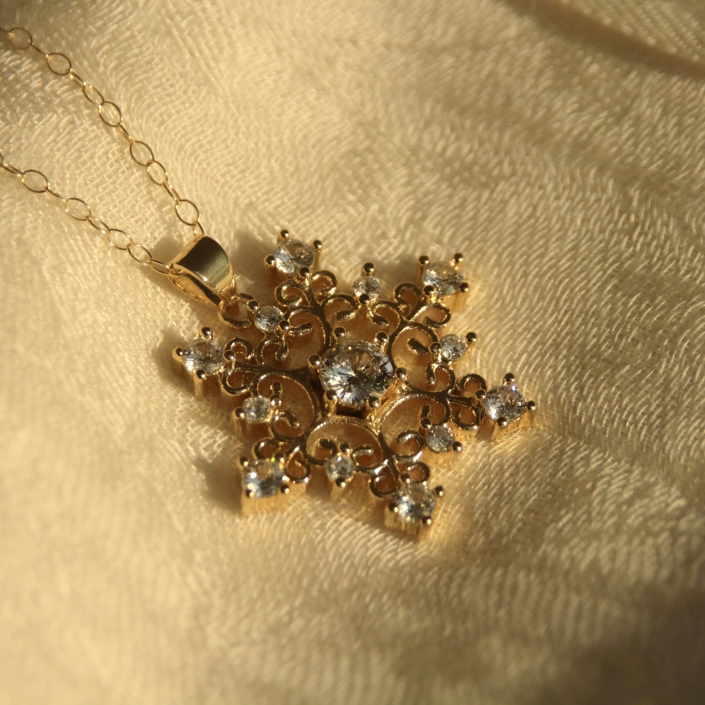 LucyKitty Gold Filled Freya Snowflake Necklace