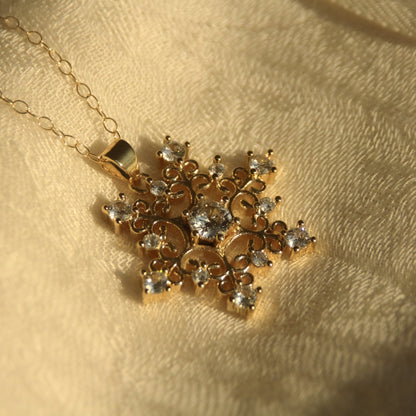 LucyKitty Gold Filled Freya Snowflake Necklace