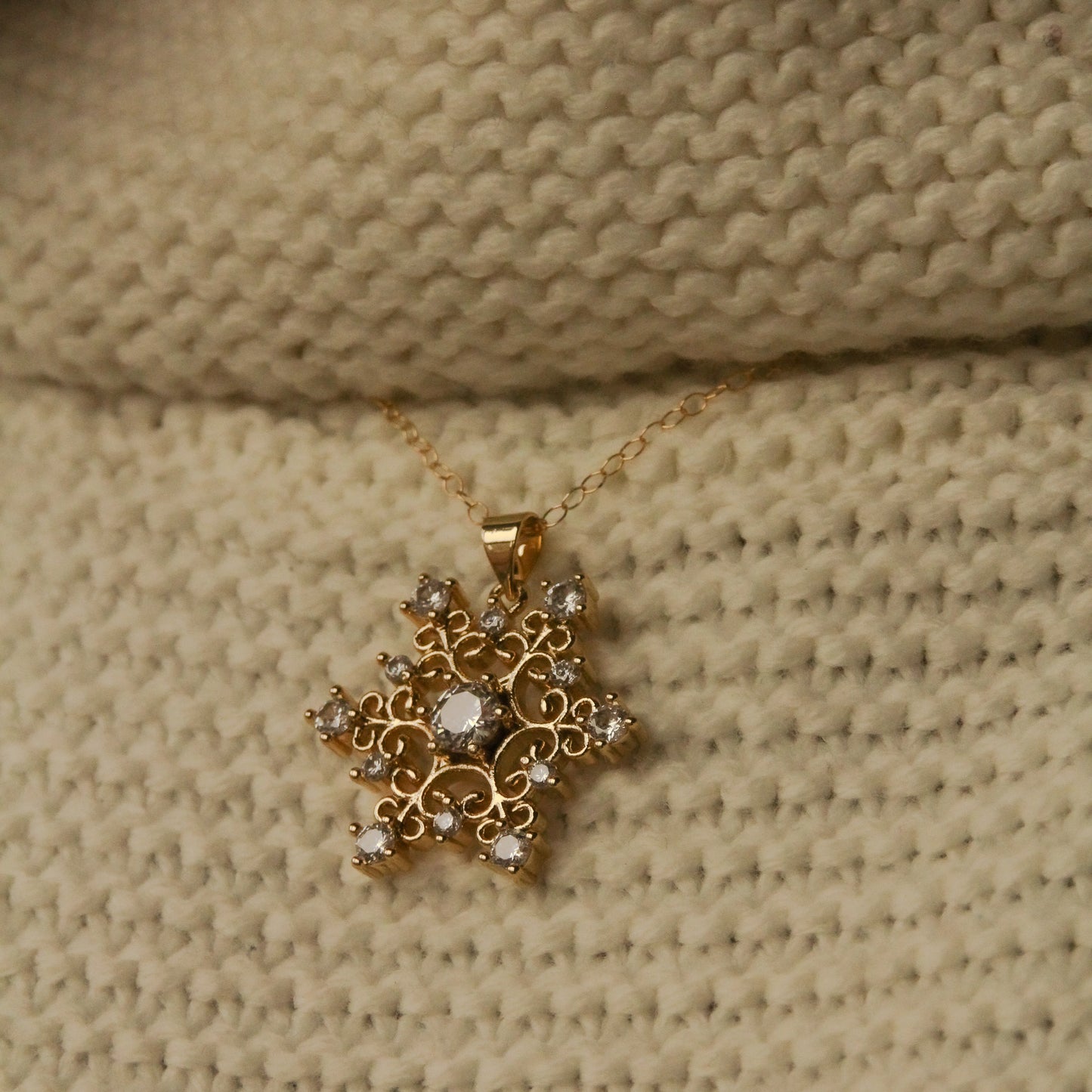 LucyKitty Gold Filled Freya Snowflake Necklace